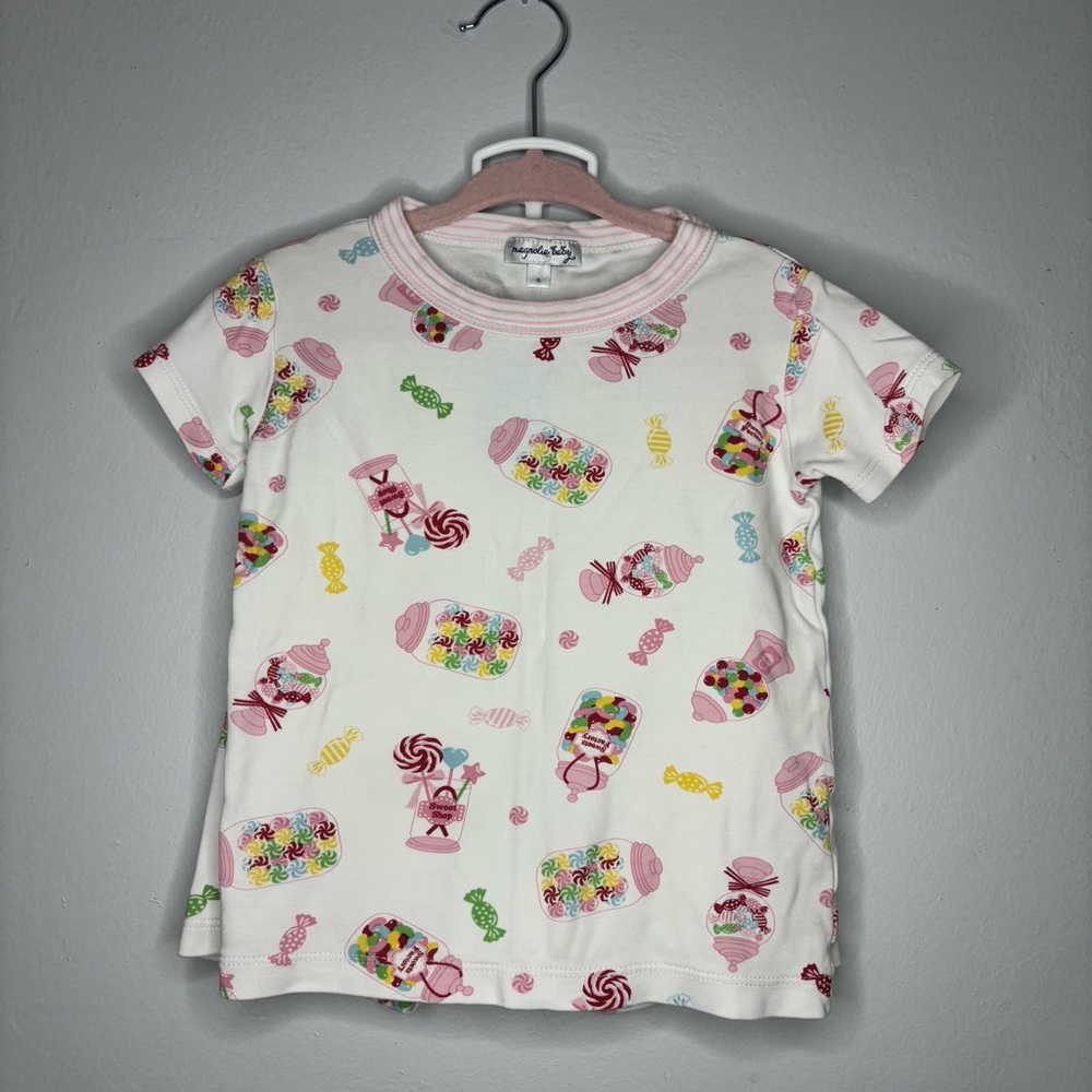 Magnolia Baby White and Pink Candy Pajamas